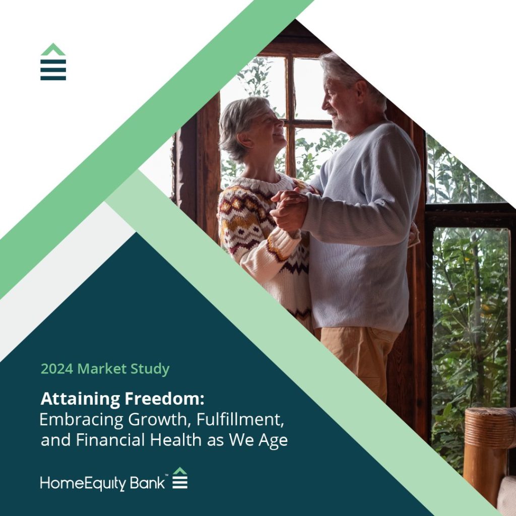 Cover of the 2024 market study "Attaining Freedom," featuring a happy elderly couple