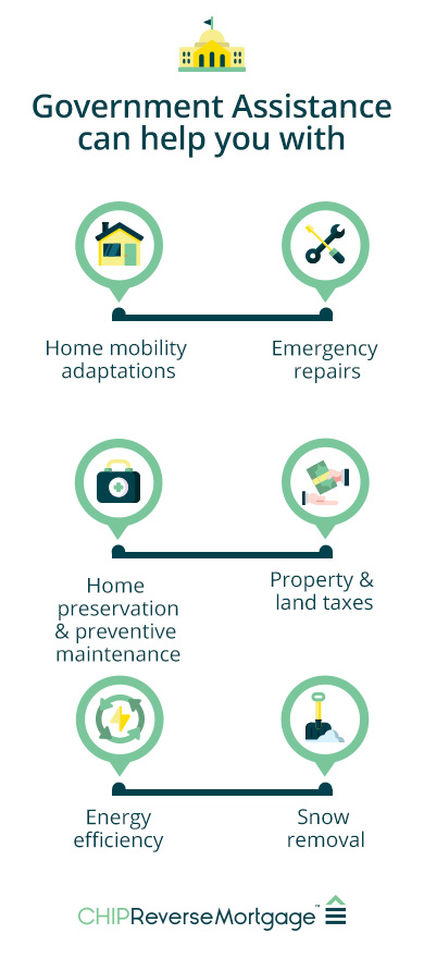 Infographic of how government assistance can help you with