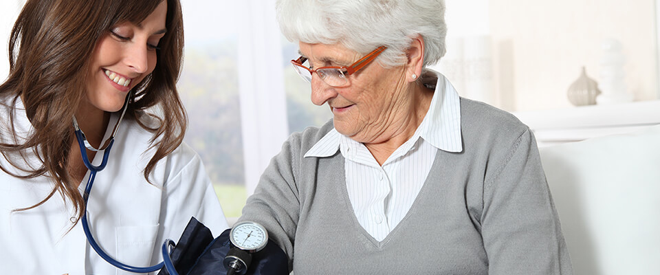 Canadian Senior getting a health check-up.